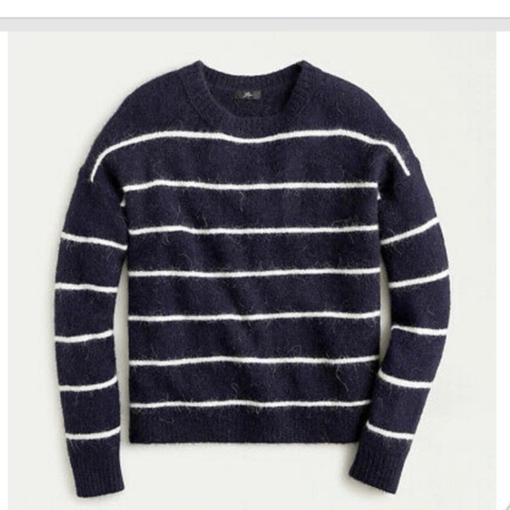 J.Crew Alpaca Crewneck sweater in stripe AK162